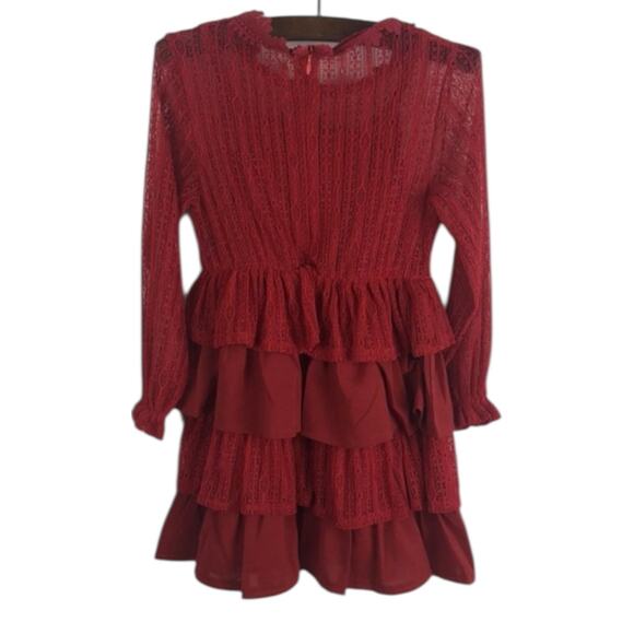 ML Kids Red Lace Dress - Picture 2 of 6